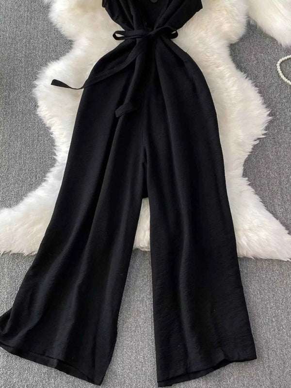 Sleeveless wide leg jumpsuit — additional view 5