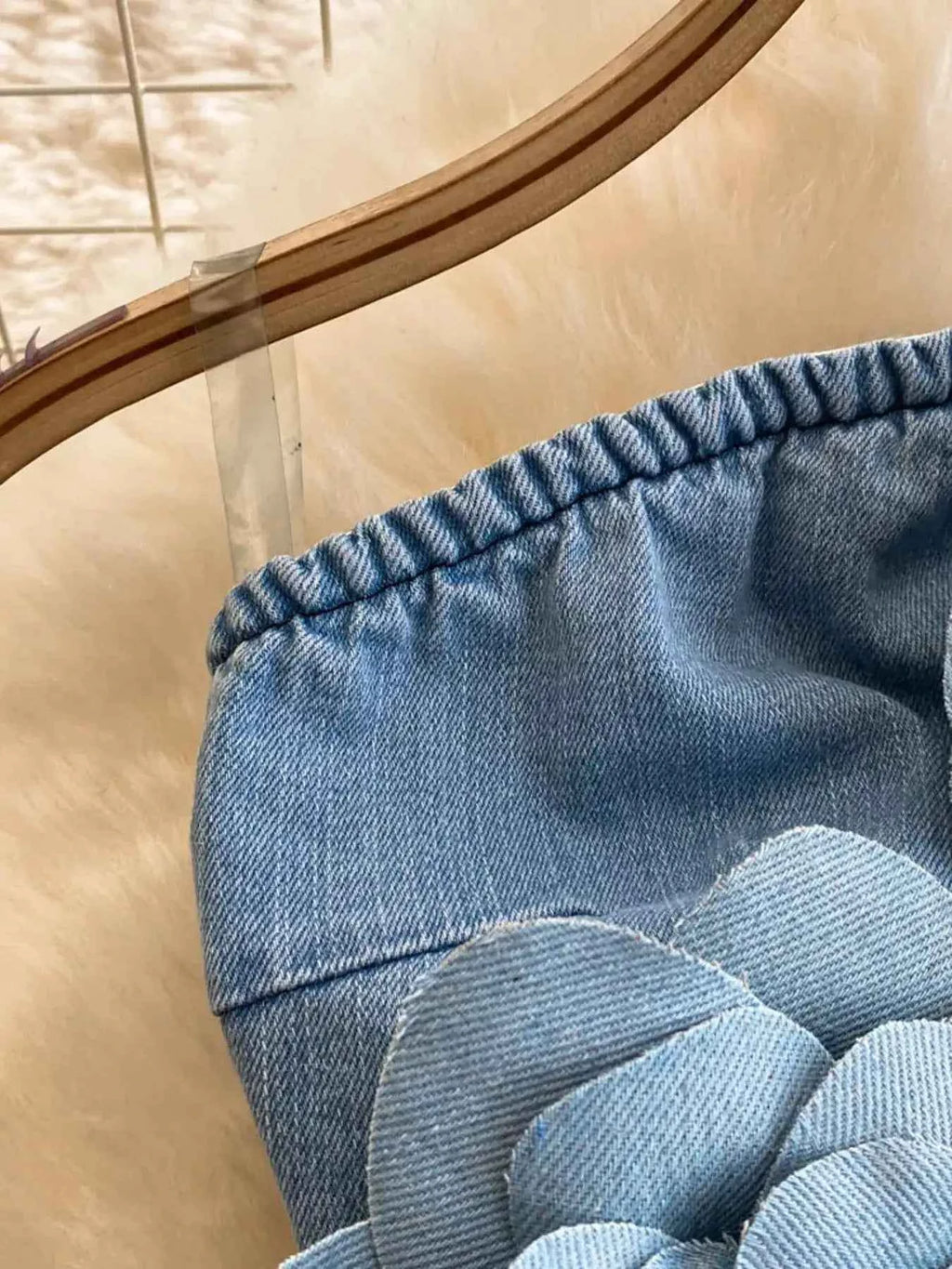 Floral applique denim dress — additional view 9