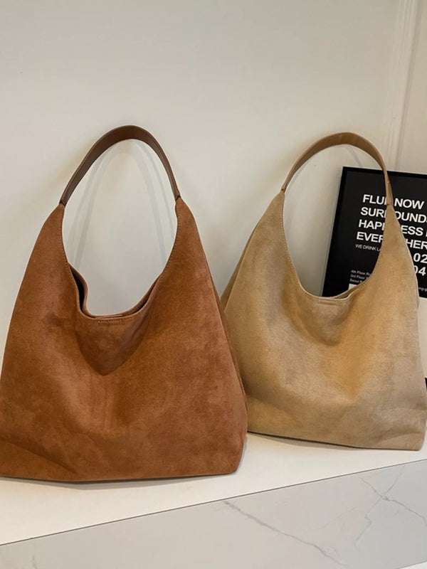Solid color suede tote bag — additional view 7