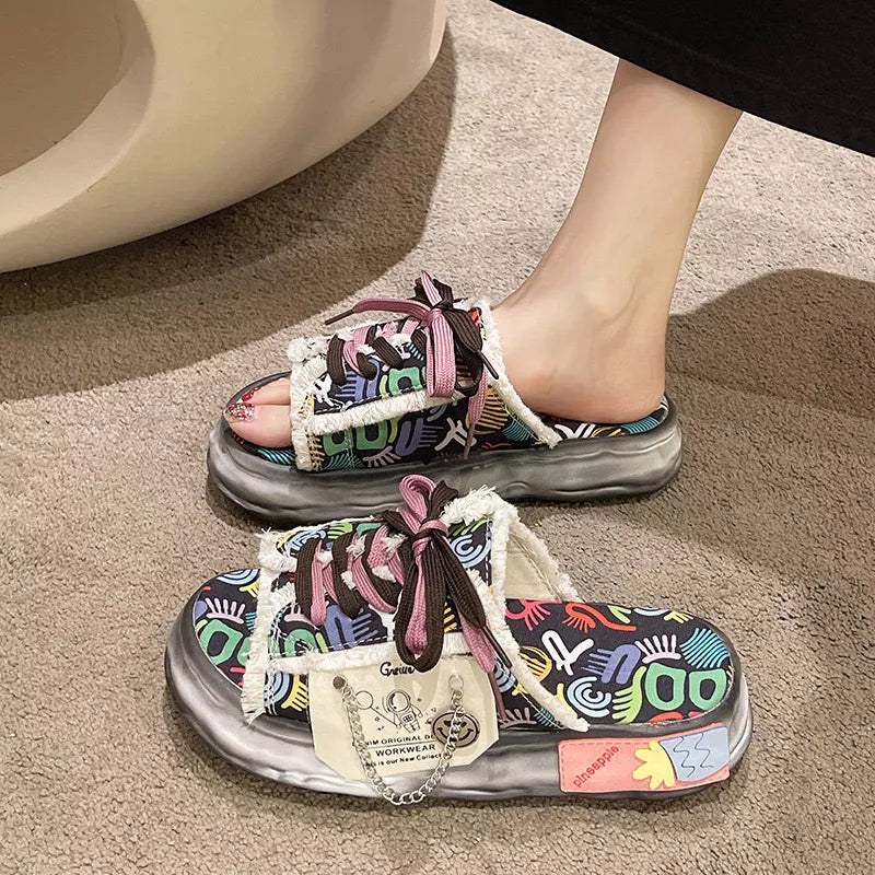 Open toe lace up sandals — additional view 3