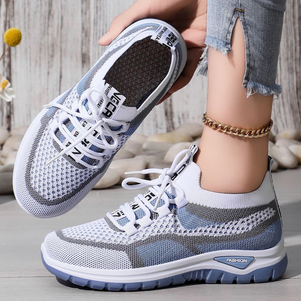 Women's Mesh Lace-Up Lightweight Sneakers-Splashis, alternate view 2
