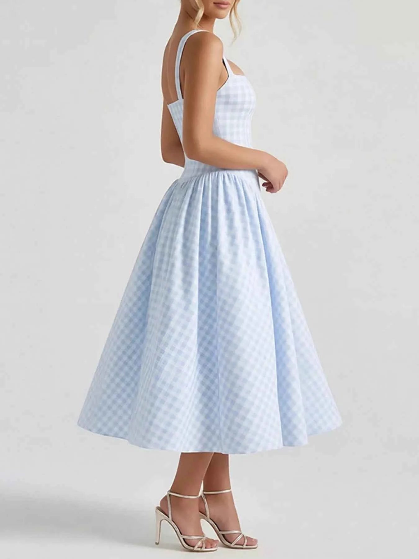 Plus size plaid midi dress — additional view 8