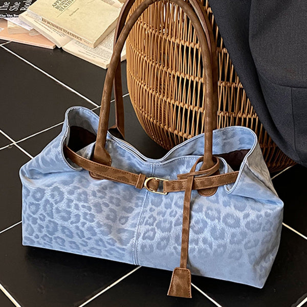 Leopard Print Patchwork Shoulder Bag - Minimalist PU Bag for Women, product view 9