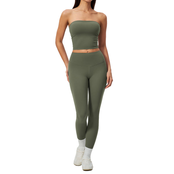 Women’s Strapless Activewear Set, angled product view