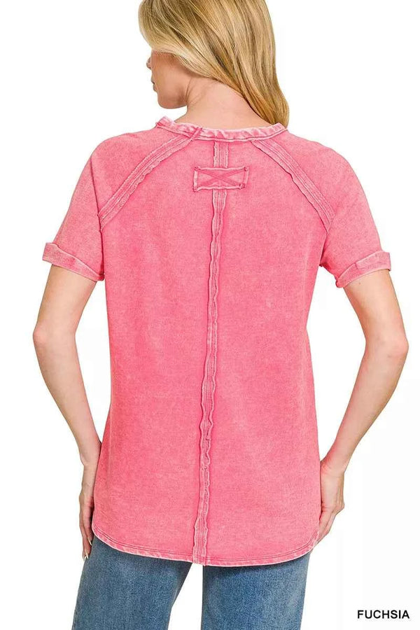 French terry curved hem top — additional view 2