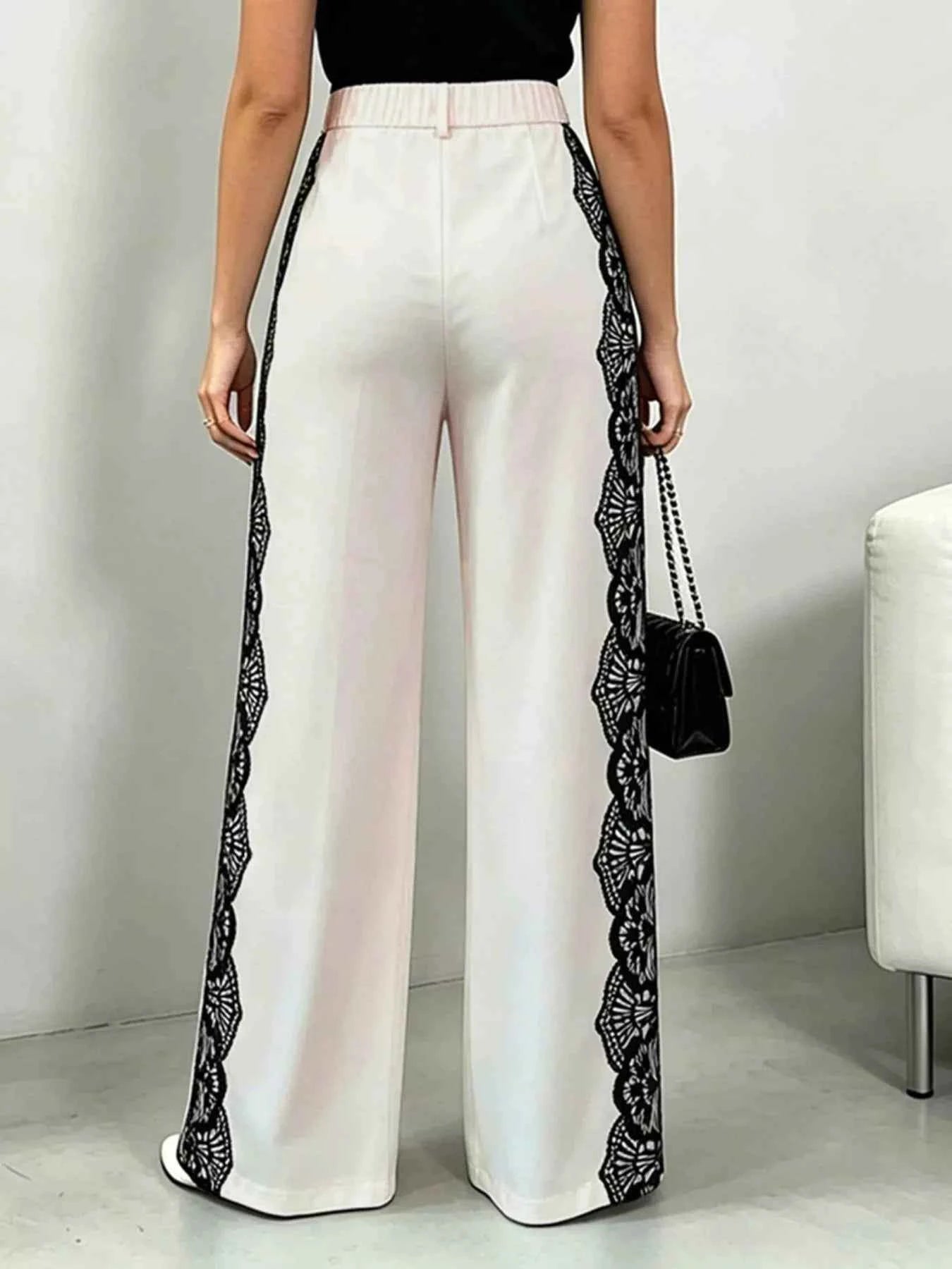 Lace detail wide-leg pants — additional view 2