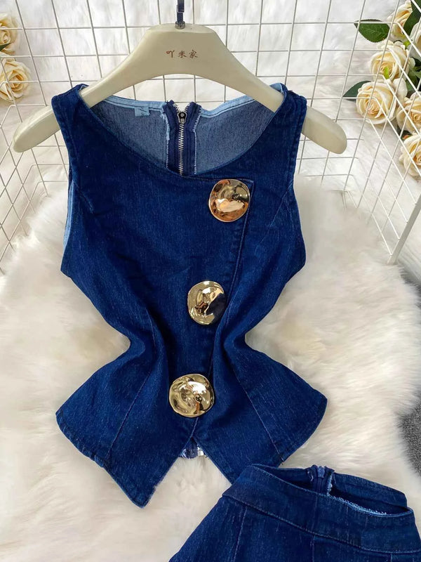 Trendy Flare Jeans and Vest Set view 3