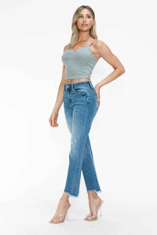 Distressed cropped denim jeans — additional view 4