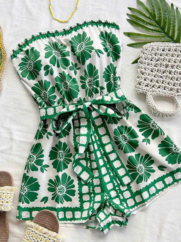 Strapless tie waist romper — additional view 6
