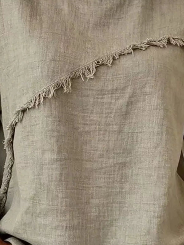 Full Size Frayed Hem Short Sleeve Top Plus Size view 3