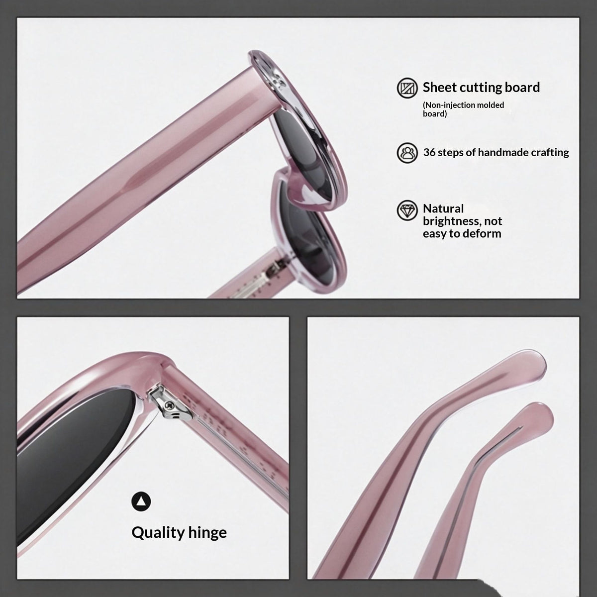 Star-Stud Oval Frame Sunglasses, angled product view