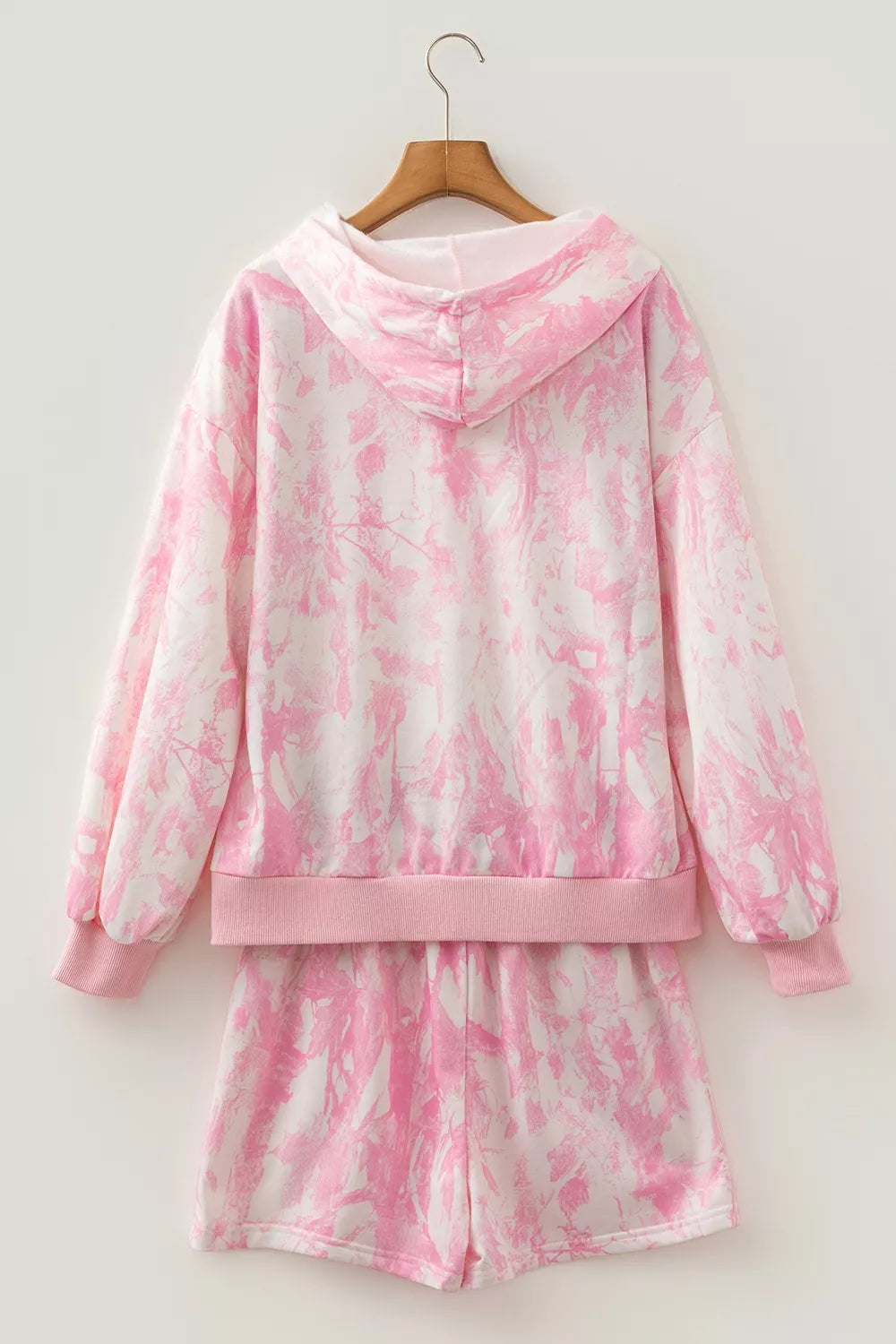 Abstract print hoodie and shorts two-piece set — additional view 7