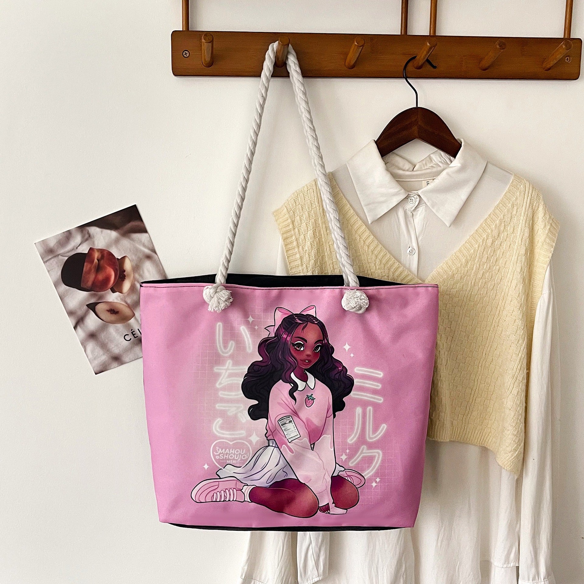 Canvas tote bag shown from front angle
