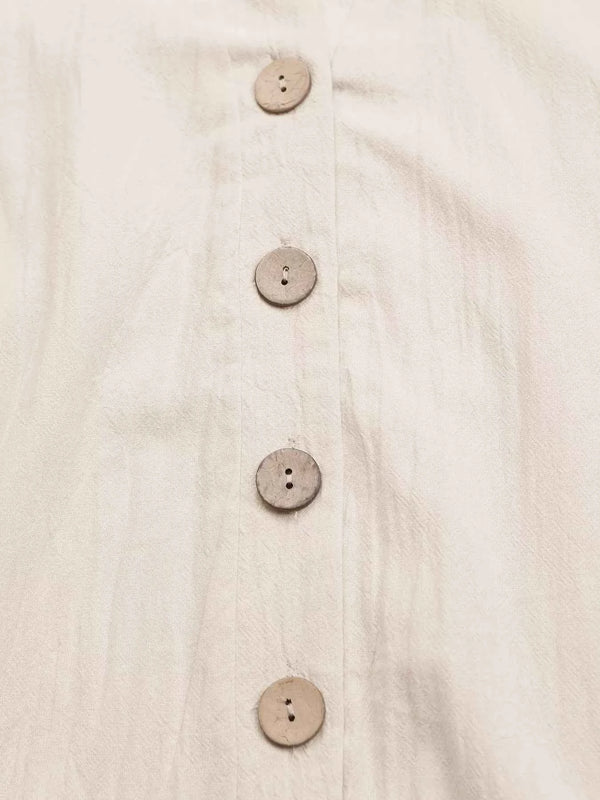 Button-front ruffle hem mini dress — additional view 9