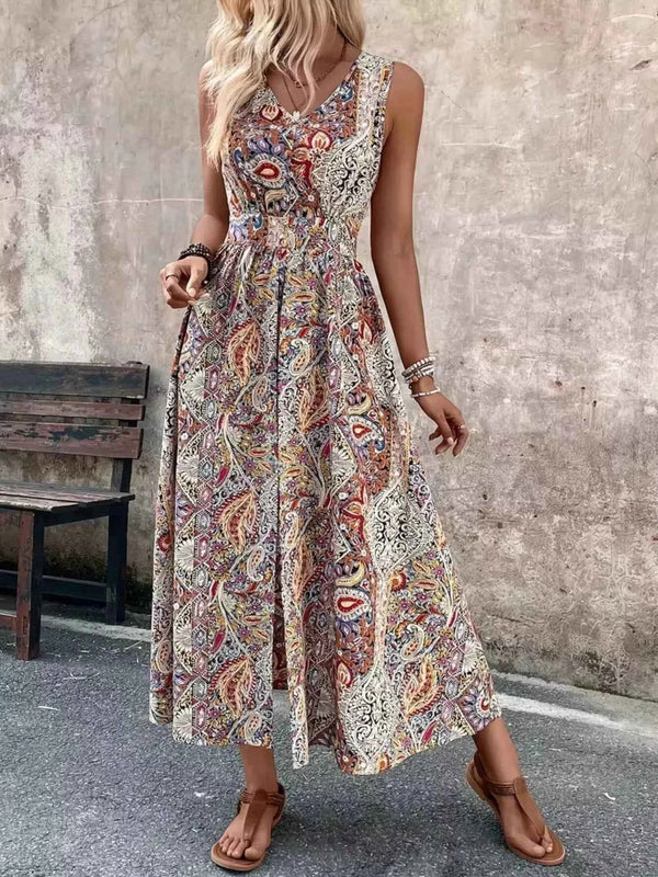 Sleeveless paisley print romper — additional view 2