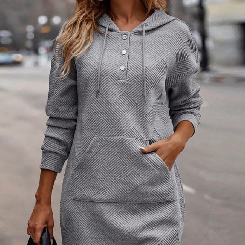 Women's Plaid Mid-Length Hoodie-Splashis