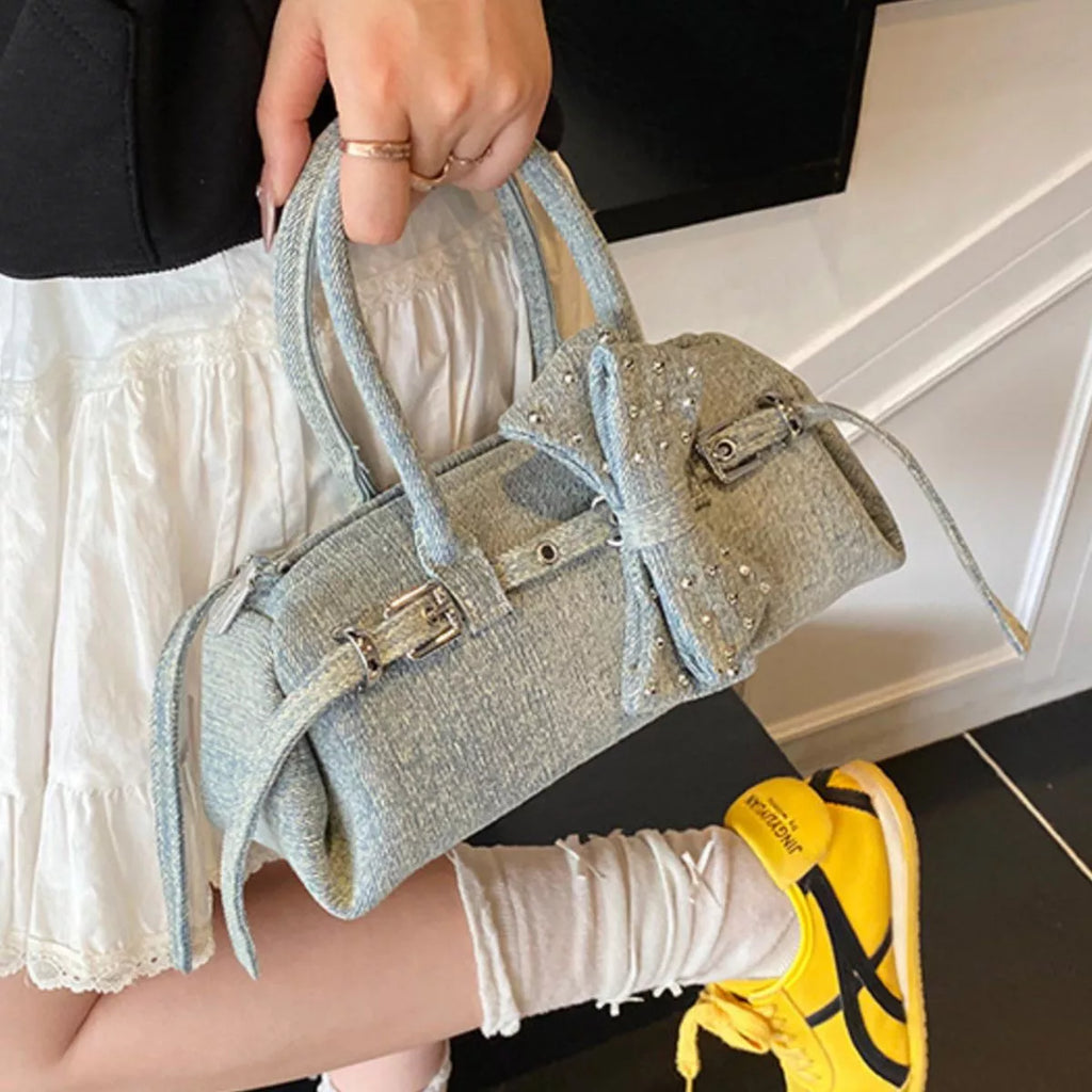 Denim Bow Crossbody Bag, alternate product view