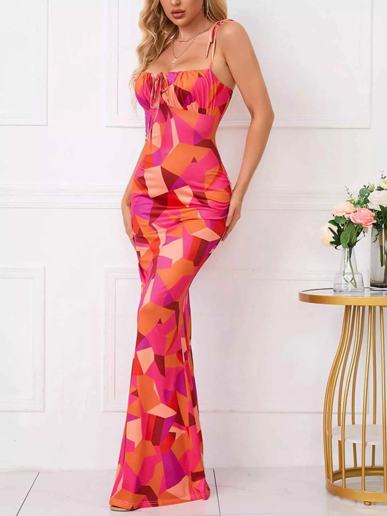 Floral tie strap maxi dress — additional view 7