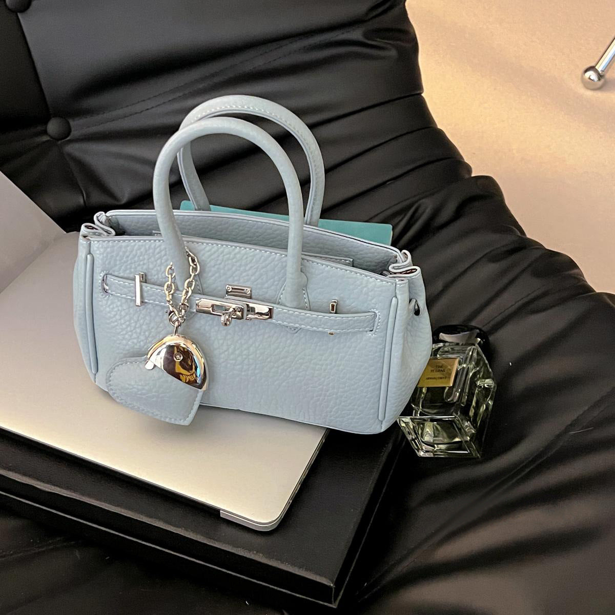 Mini Lychee Pattern PU Leather Tote Bag for Women, alternate product view