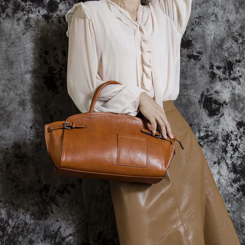 Faux Leather Retro Boston Bag Secondary image