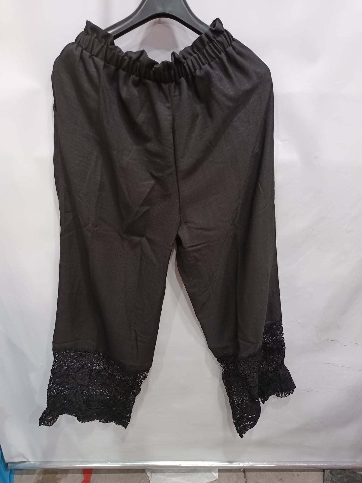 Lace-trimmed wide-leg pants product image