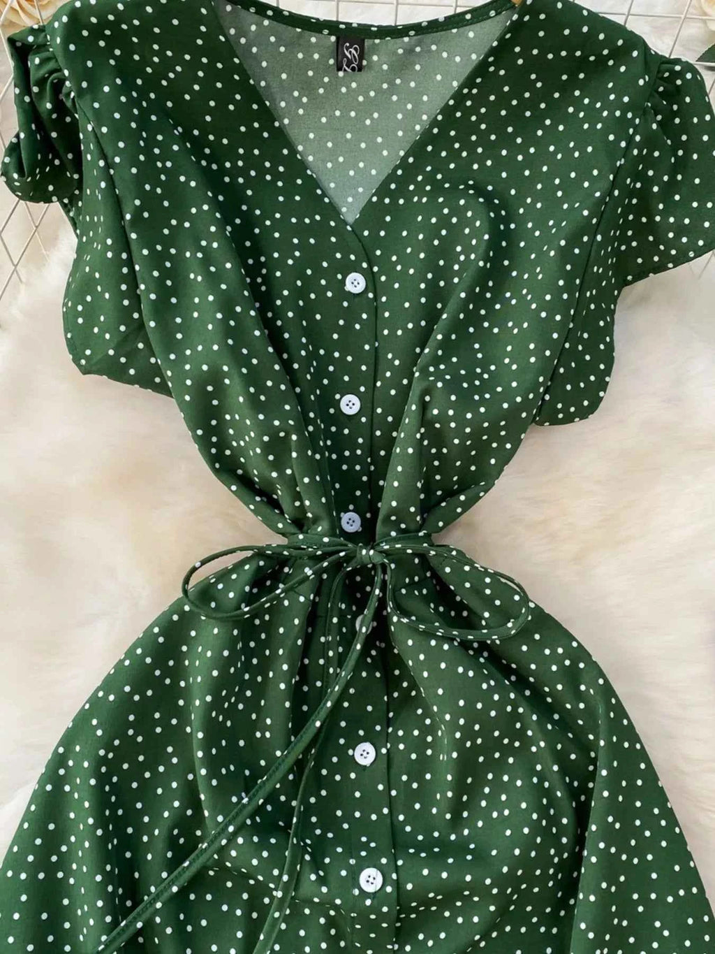 Vintage-Inspired Polka Dot Dress-Casual Dresses-Splashis-Splashis