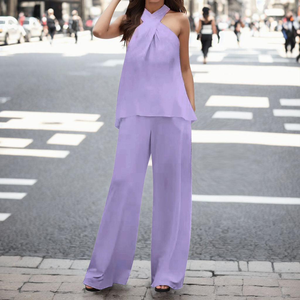 Women’s Halter Top & Wide-Leg Pants Set, product view 8