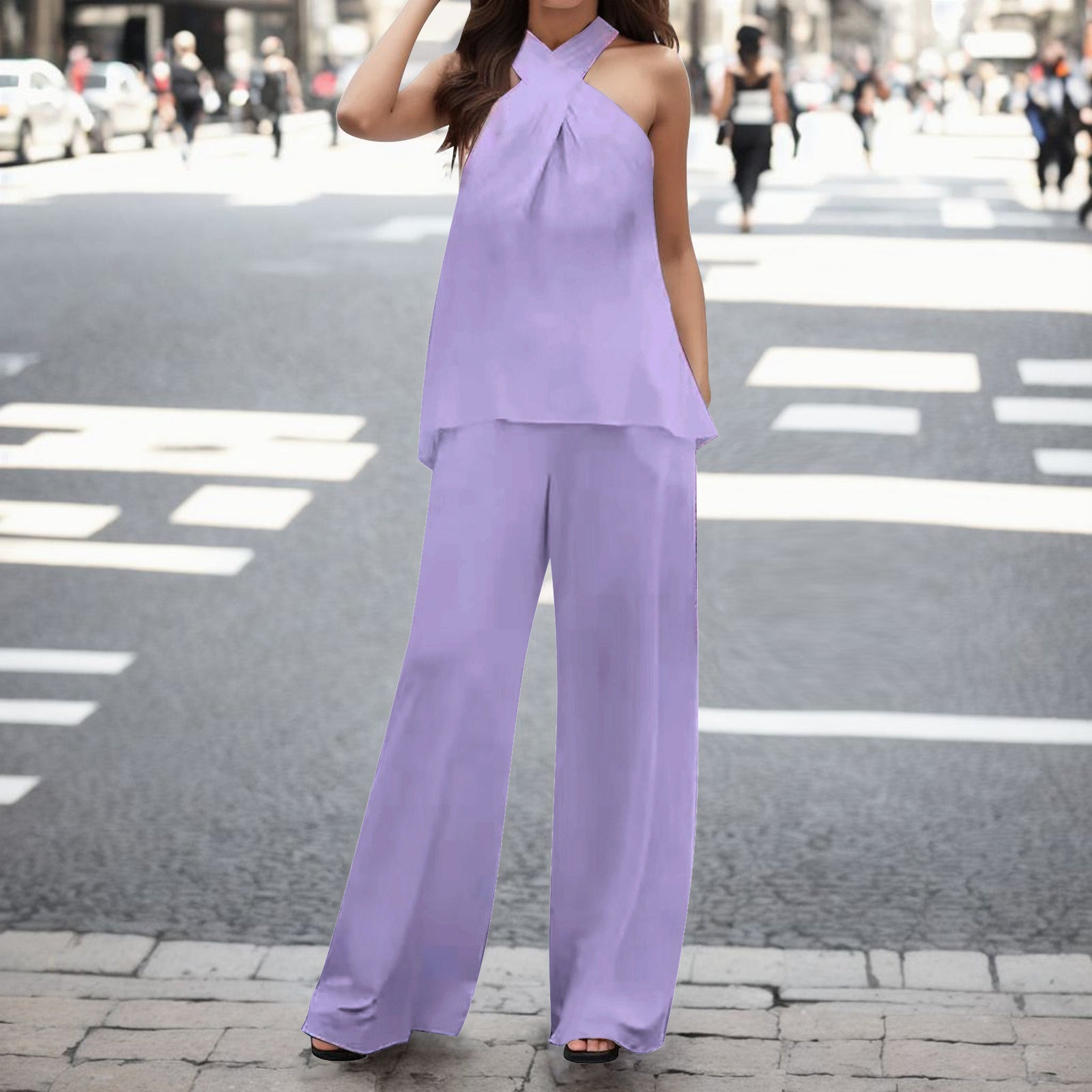 Women’s Halter Top & Wide-Leg Pants Set, product view 8