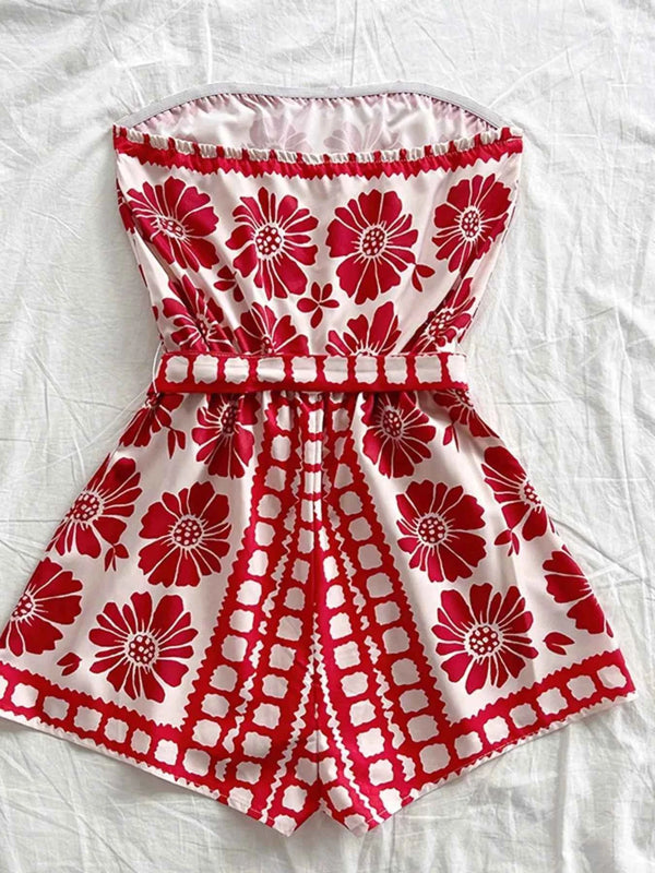 Strapless tie waist romper — additional view 11