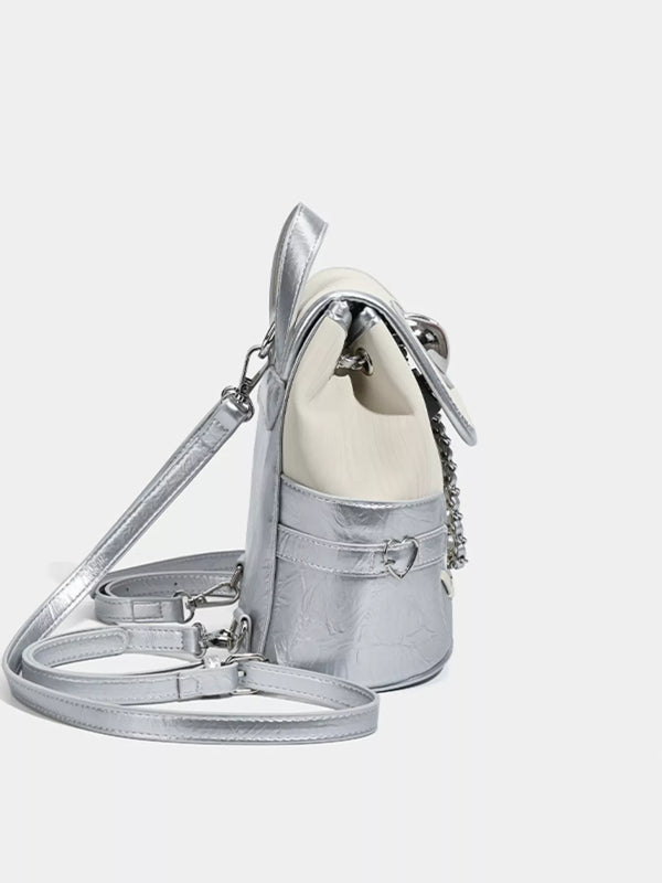 Mini Heart Flap PU Leather Backpack — product image 9