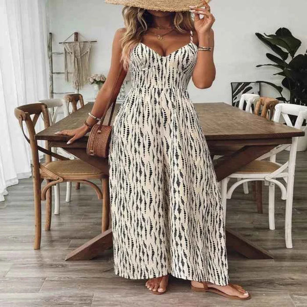 Backless wide leg jumpsuit — primary view