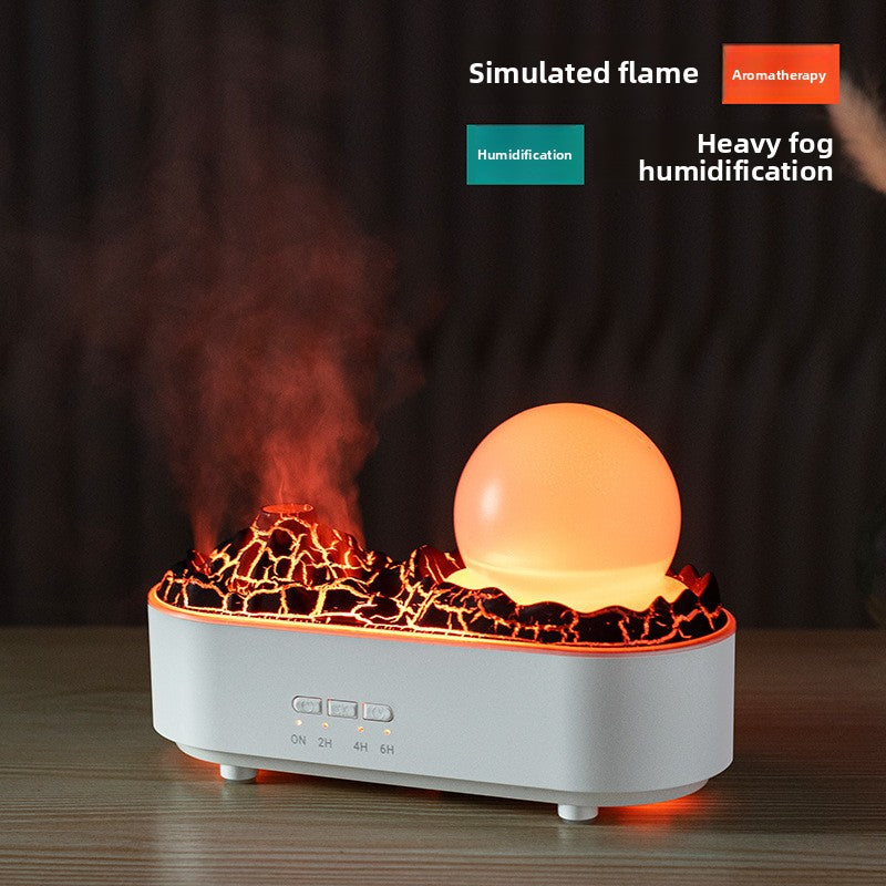 Desktop flame effect humidifier and aroma diffuser view 2