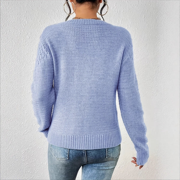 Women's Crochet Knit Long-Sleeve Sweater-Splashis, alternate view 1