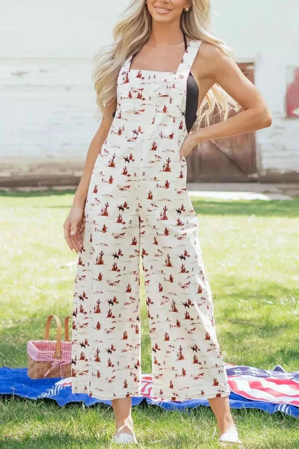 Western print jumpsuit — additional view 4