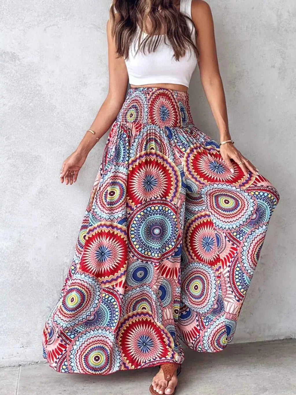 Printed wide-leg pants — additional view 4