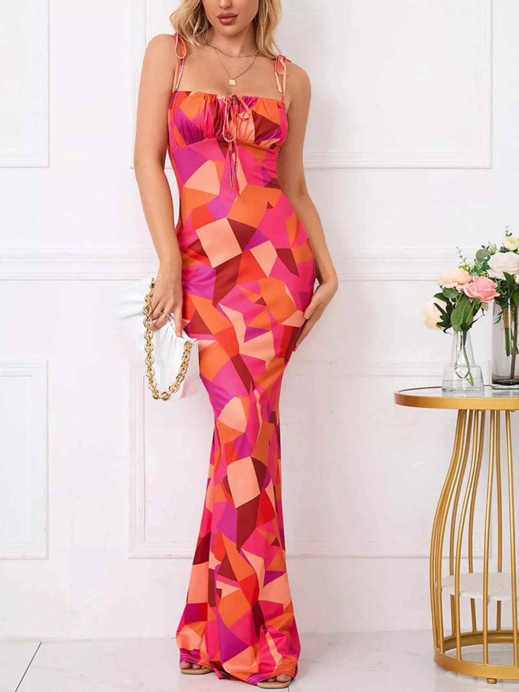 Floral tie strap maxi dress — additional view 5