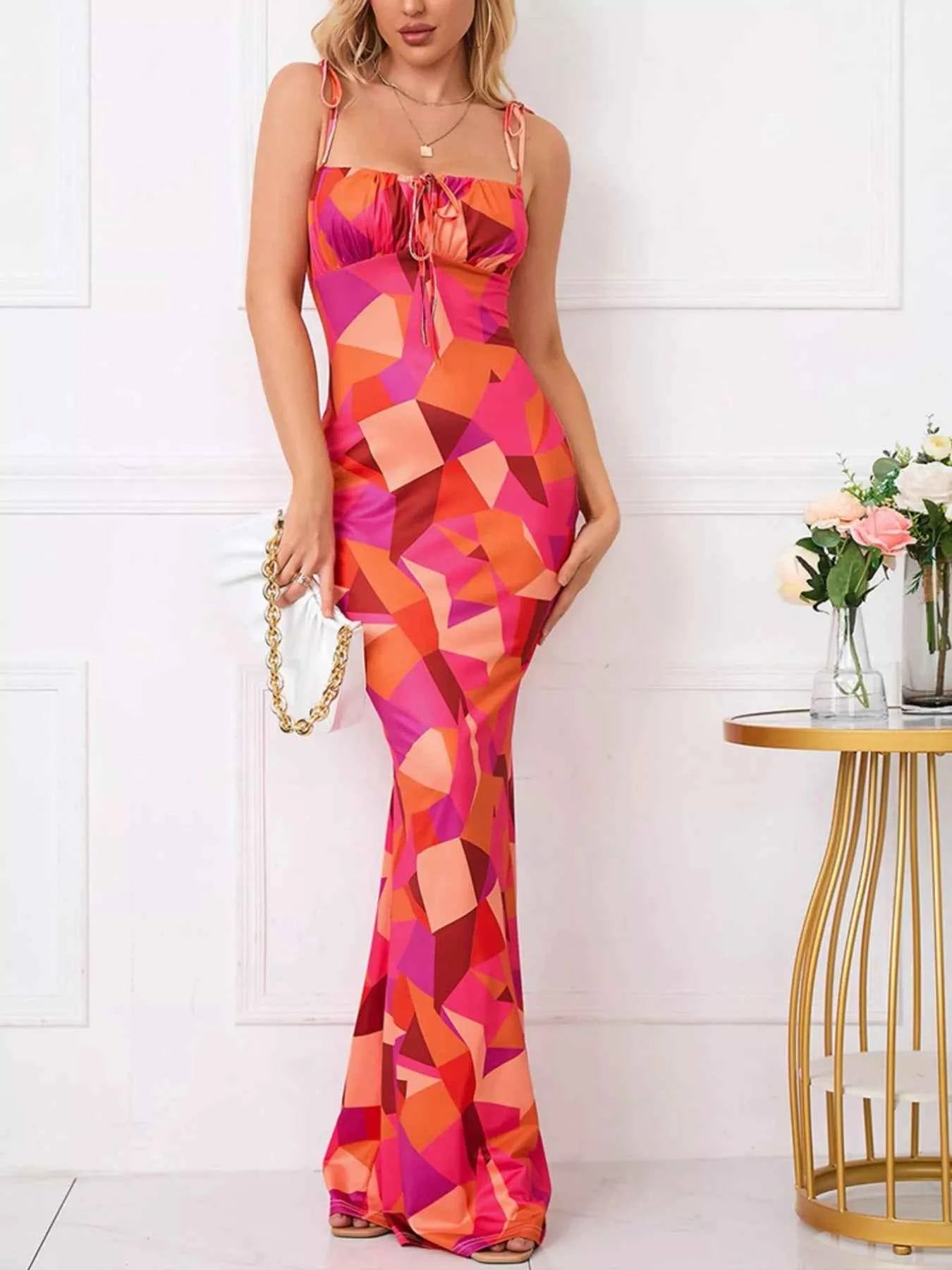 Floral tie strap maxi dress — additional view 5