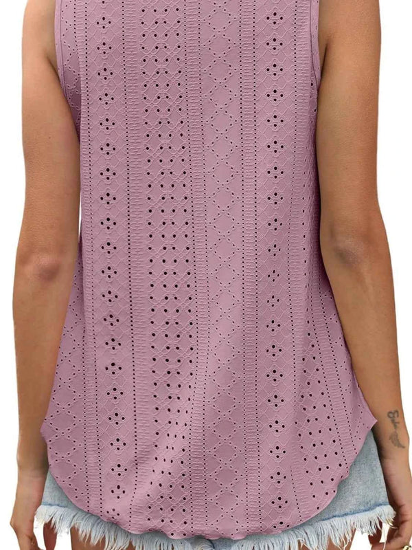 Eyelet scoop neck tank top — additional view 6