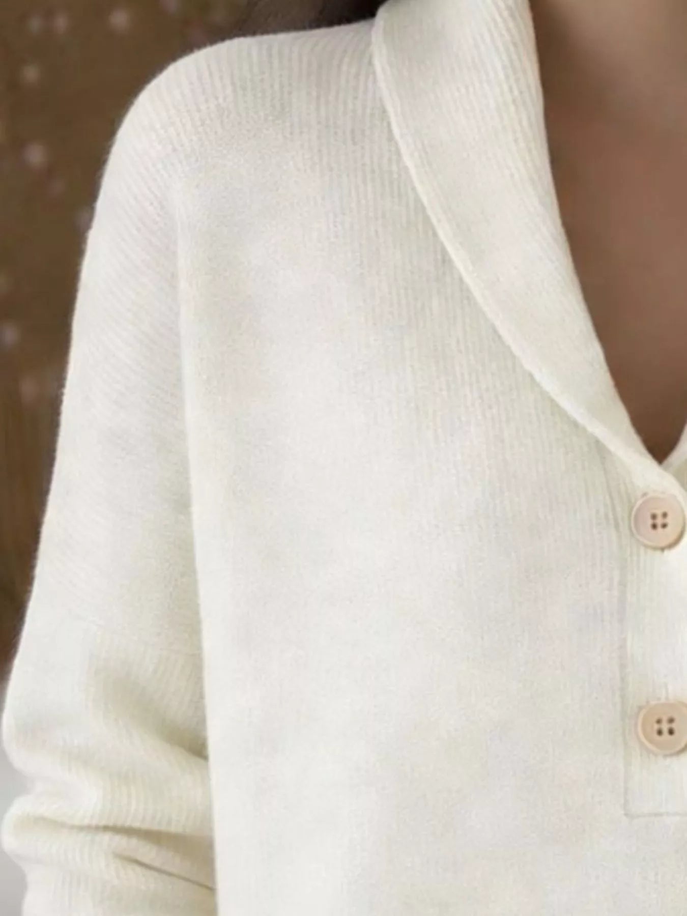 Full Size Button Detail Long Sleeve Sweater, product view 9