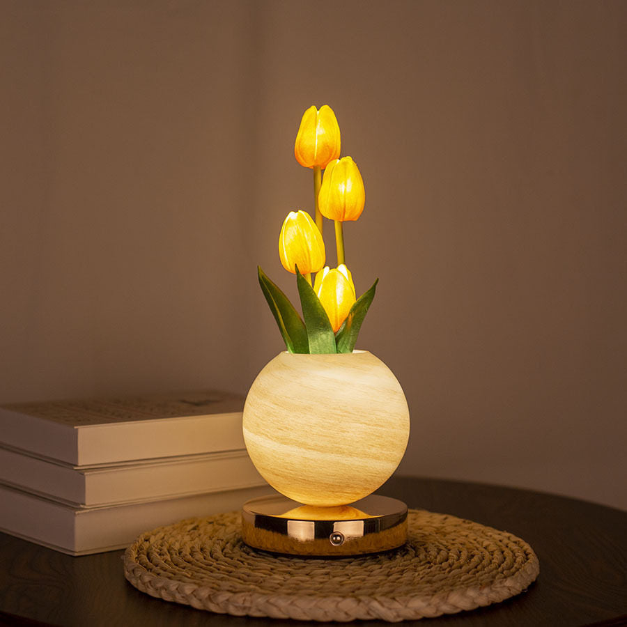 Tulip Artificial Flower Table Lamp with USB Charging view 3