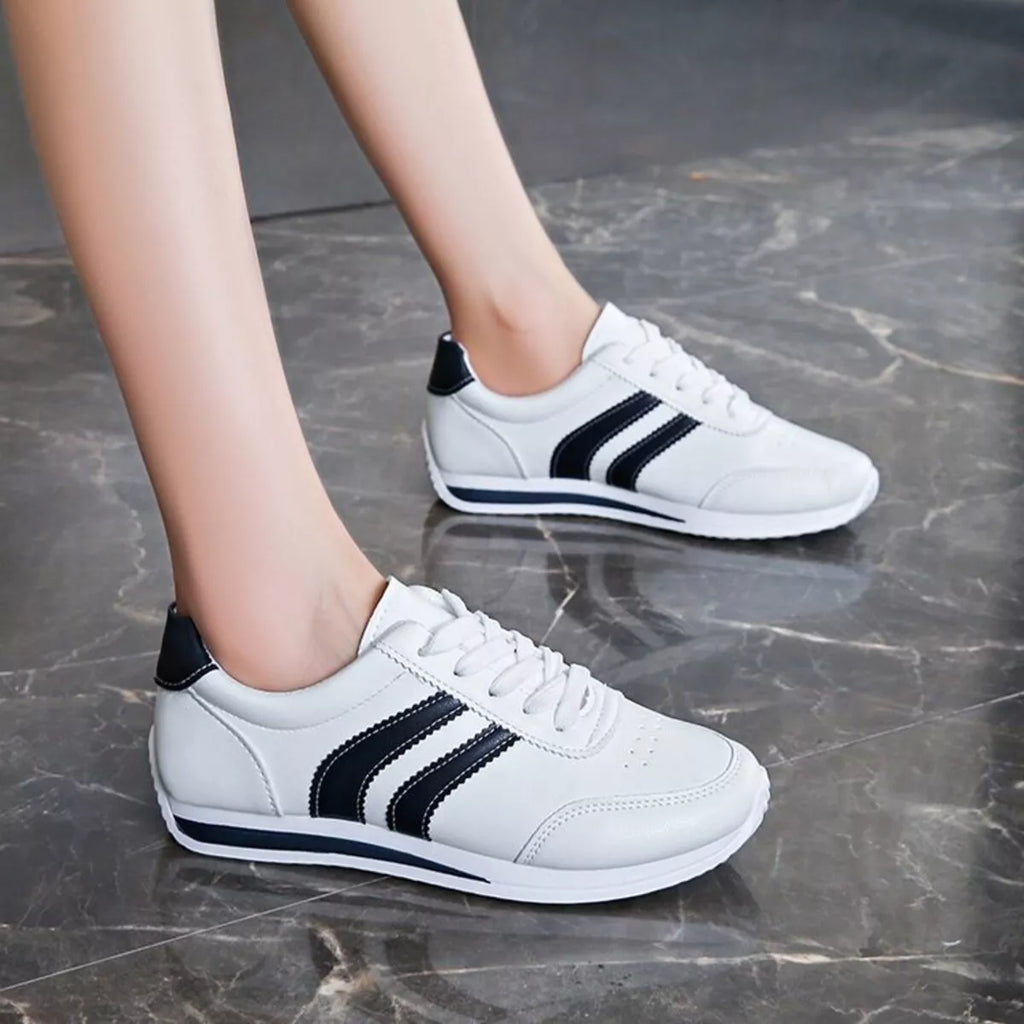 Round toe lace up sneakers in blue and wine red — additional view 2