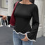 Lace-Trimmed A-Line Floral-Edge Long-Sleeve Blouse, front product view