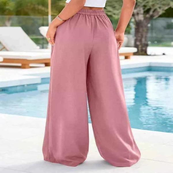 Plus size high-waisted wide-leg pants — additional view 2