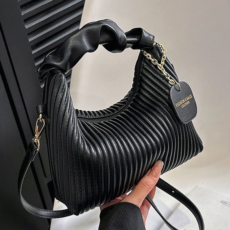 Pleated Cloud Crossbody Bag – PU Leather Shoulder Tote for Women, product view 8