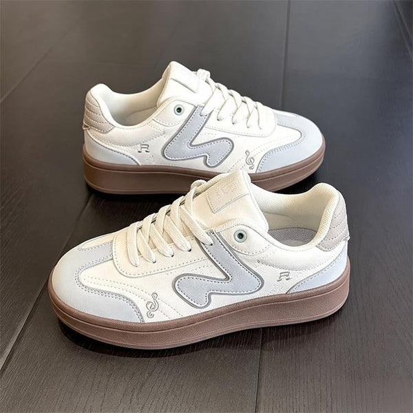 Star print sneakers thick rubber sole