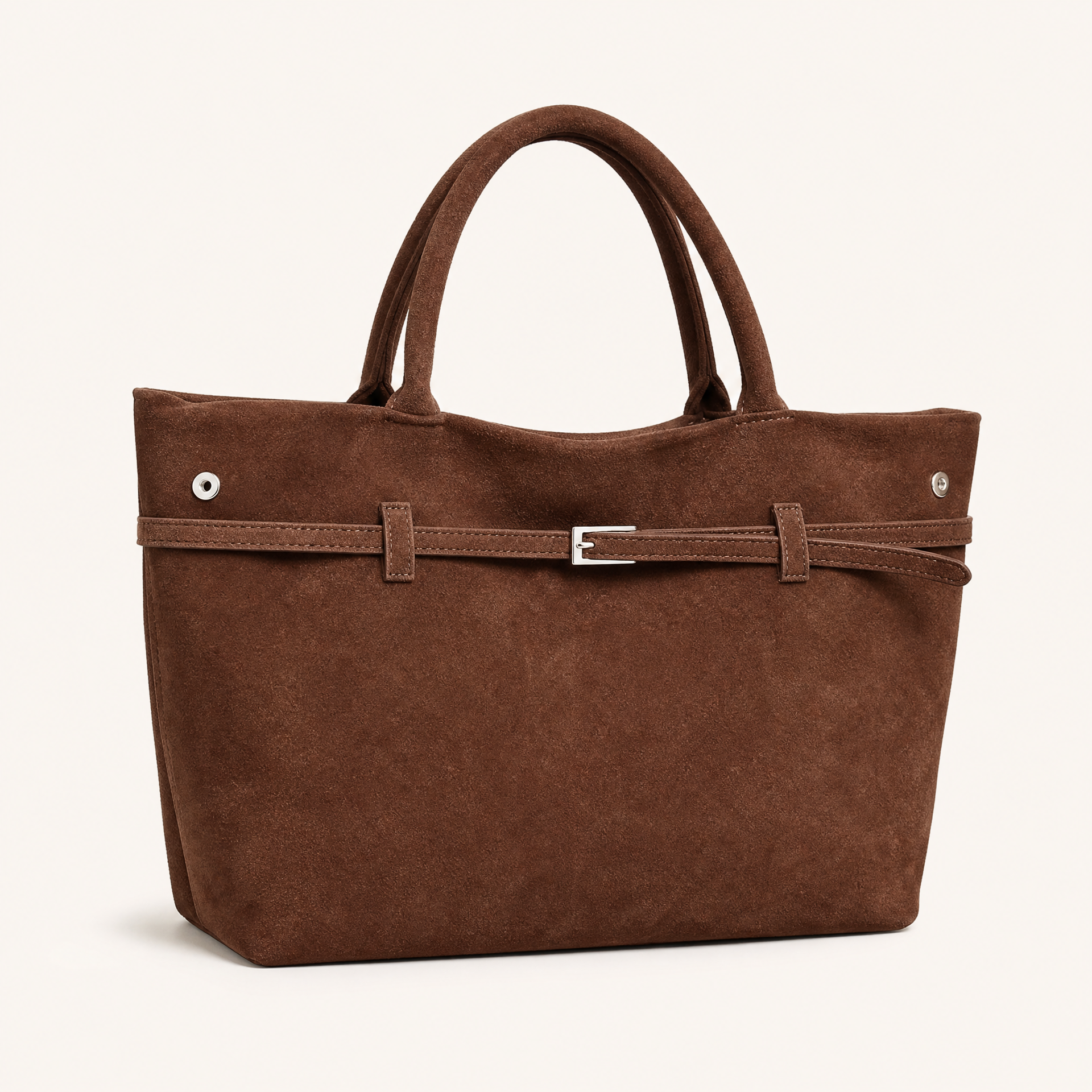 Faux Suede Tote Bag for Women – Large Capacity Shoulder Handbag, shown in a clear product image