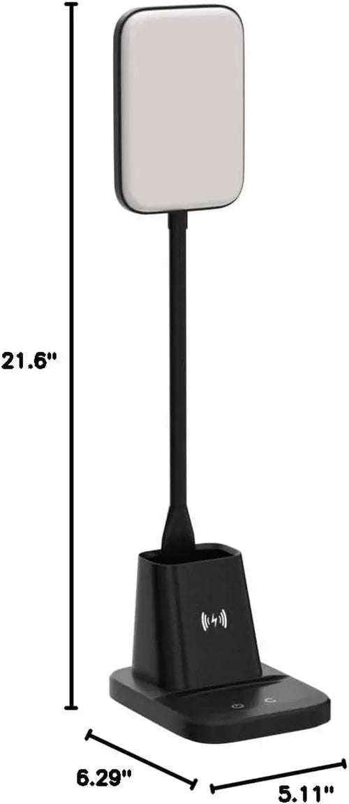 LED desk lamp with wireless charger in black — additional view 9