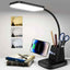 LED desk lamp with wireless charger in black — primary view
