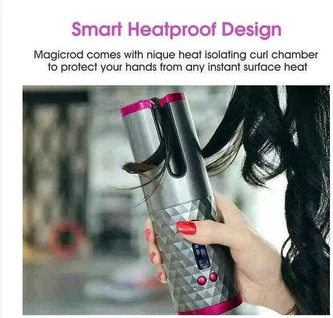 Cordless Automatic Hair Curler (Rechargeable), side product view