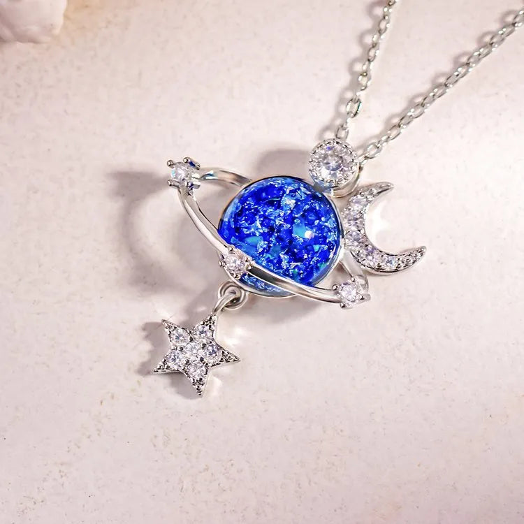 Zircon moon and star pendant necklace — additional view 2